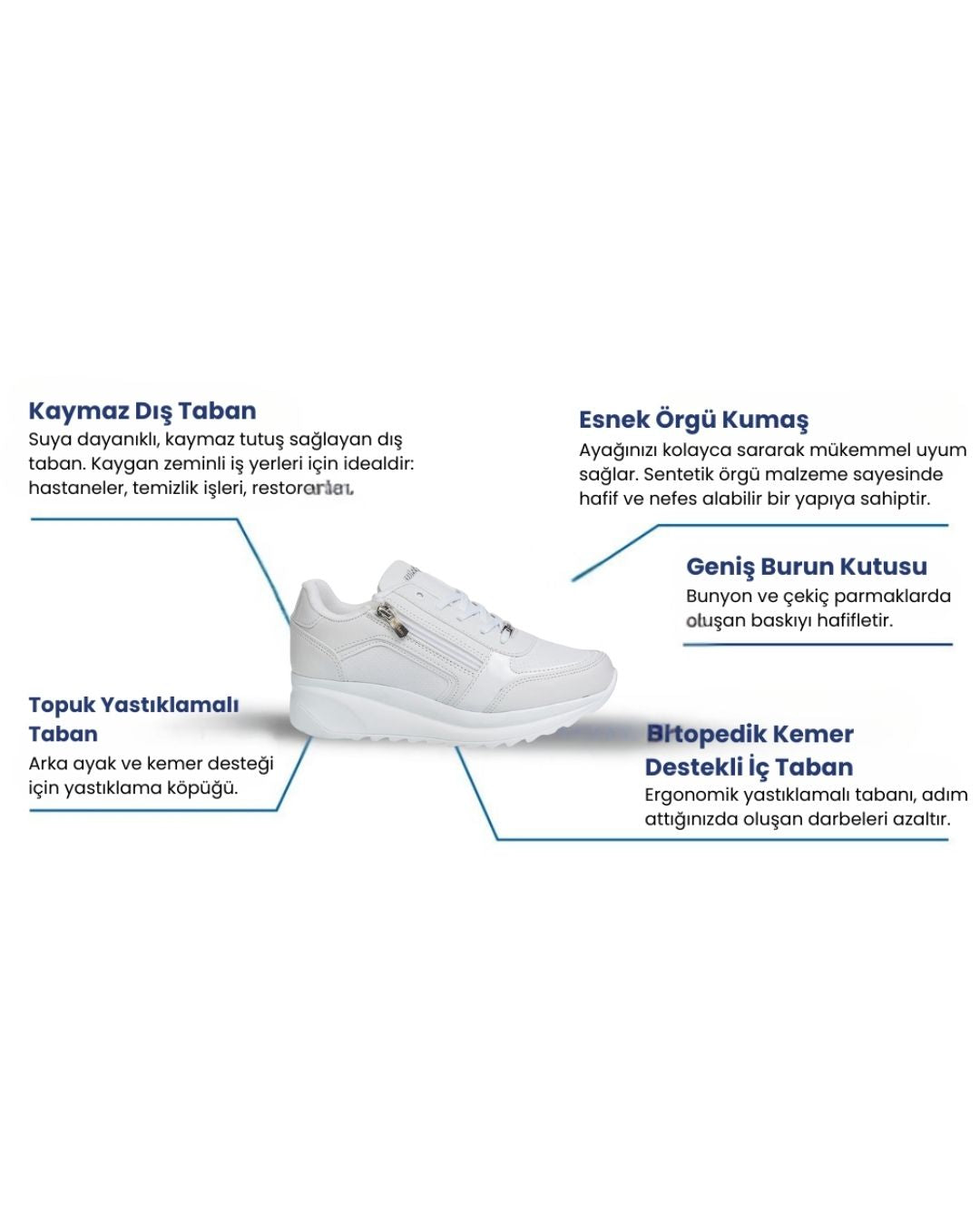 Comfo Feet Ortopedik Ayakkabı Beyaz