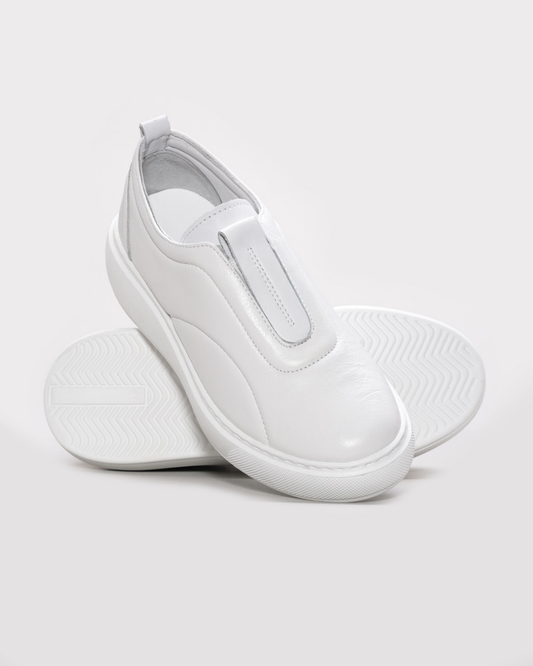 Hakiki Deri Beyaz Kadın Casual Ayakkabı (CW-04)