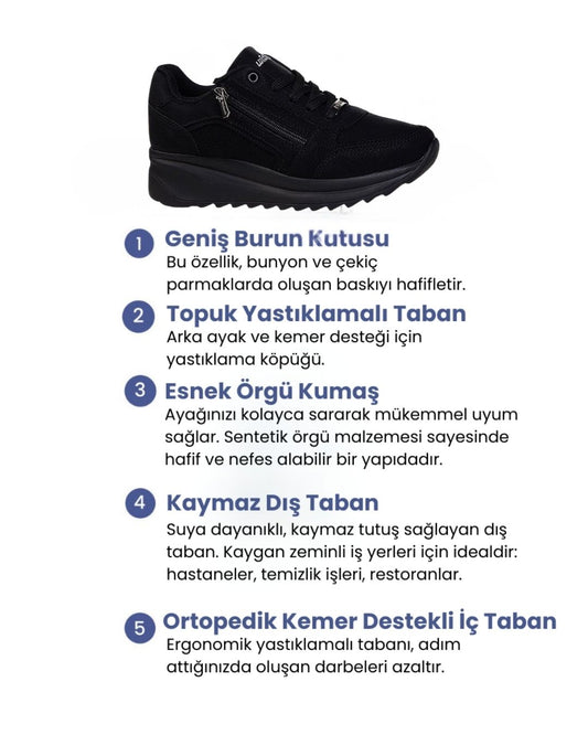 Comfo Feet Ortopedik Ayakkabı Siyah