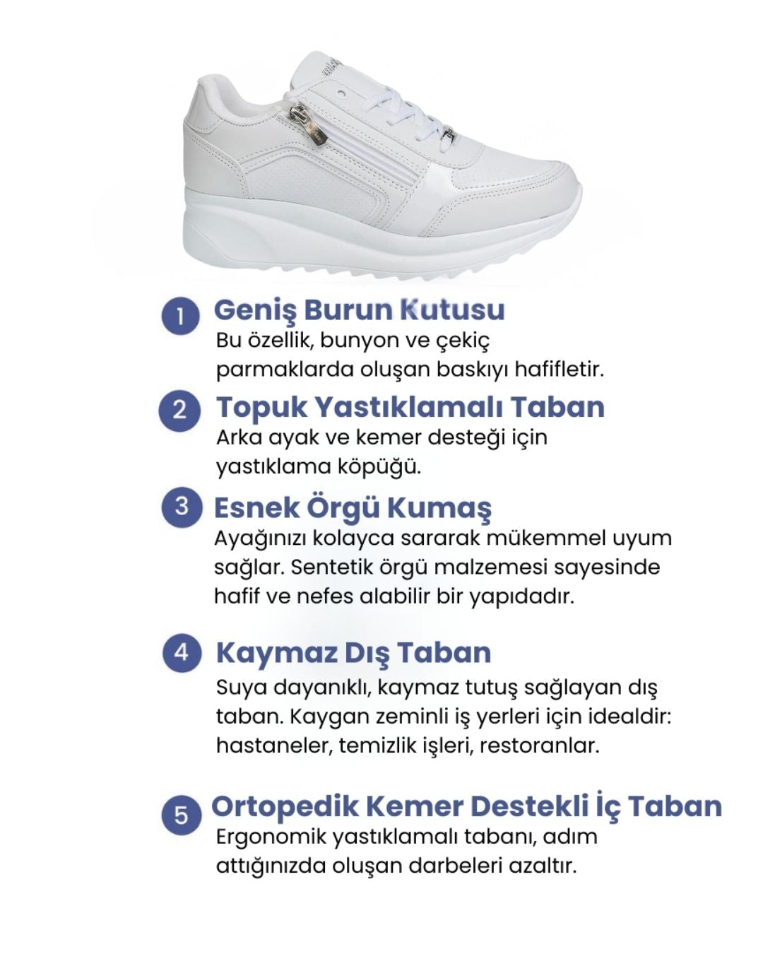 Comfo Feet Ortopedik Ayakkabı Beyaz