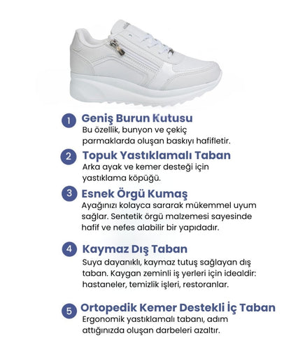 Comfo Feet Ortopedik Ayakkabı Beyaz