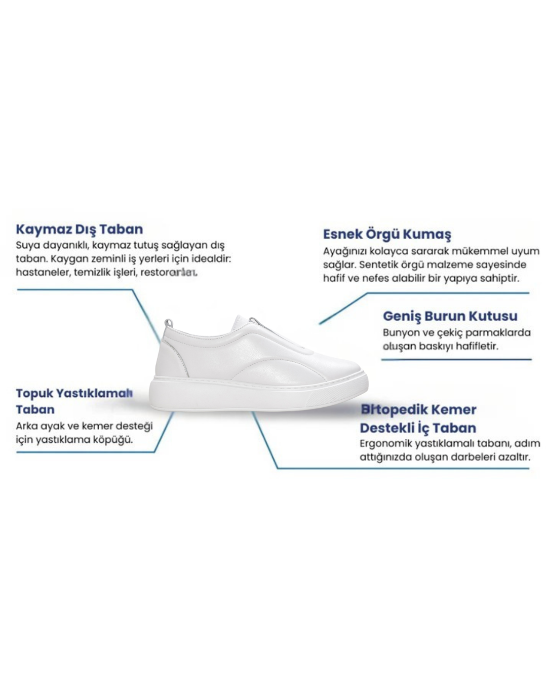 Hakiki Deri Beyaz Kadın Casual Ayakkabı (CW-04)