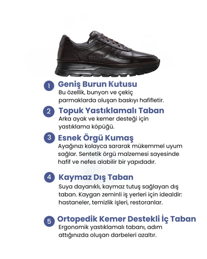 Comfo Feet Hakiki Deri Ortopedik Ayakkabı